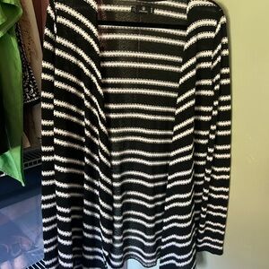 Volcom Black and White Striped Cardigan